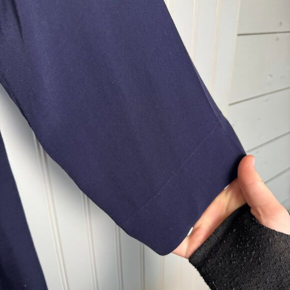 Diane Von Furstenburg Navy 3/4 Sleeve Short Dress Front Ties Small H11 - Picture 5 of 7